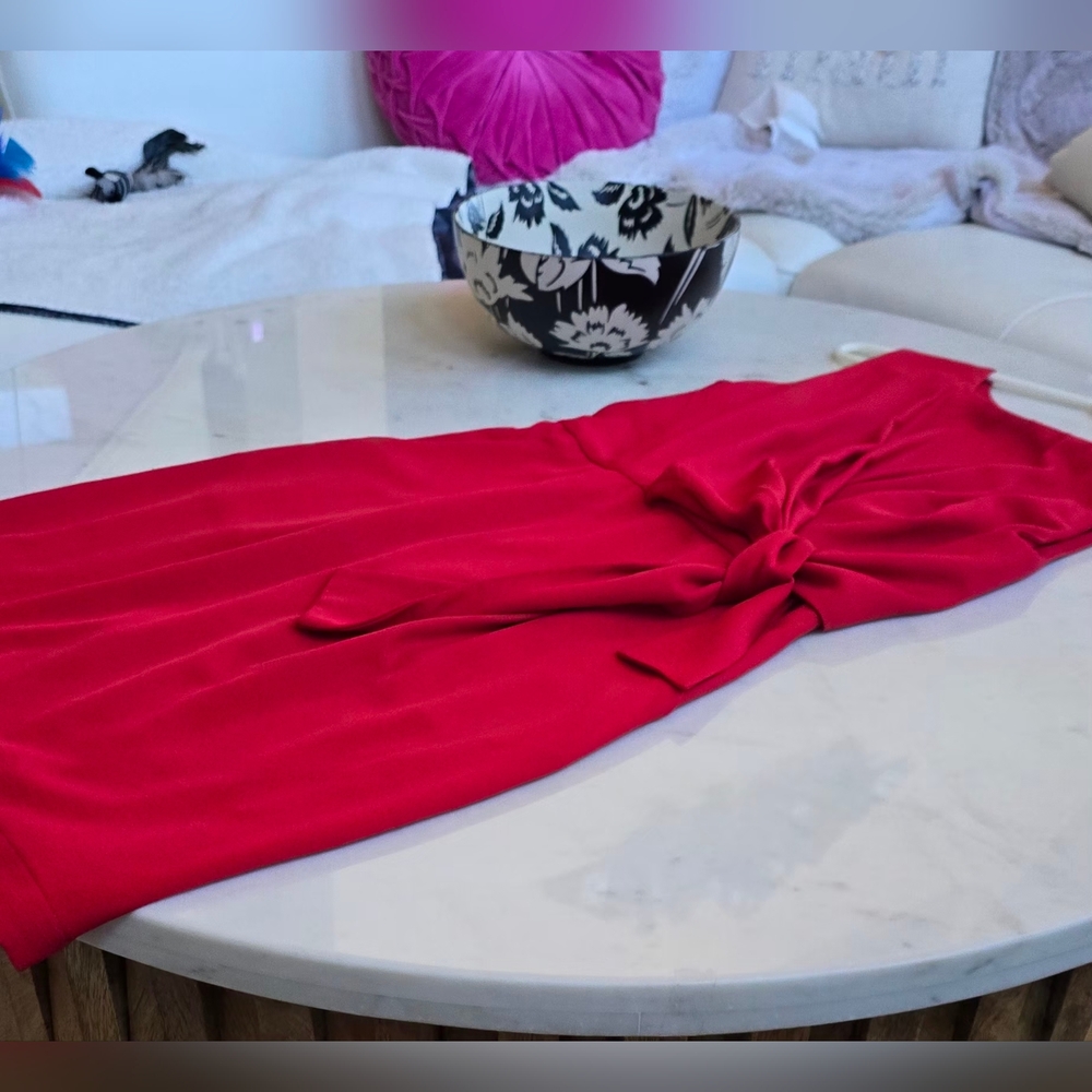 NWT Lulu's ruby red Sheath dress twist tie front Size Medium - Picture 9 of 9